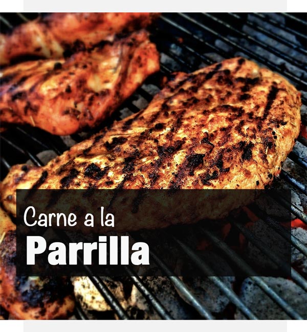 Carne a la parrilla carbón